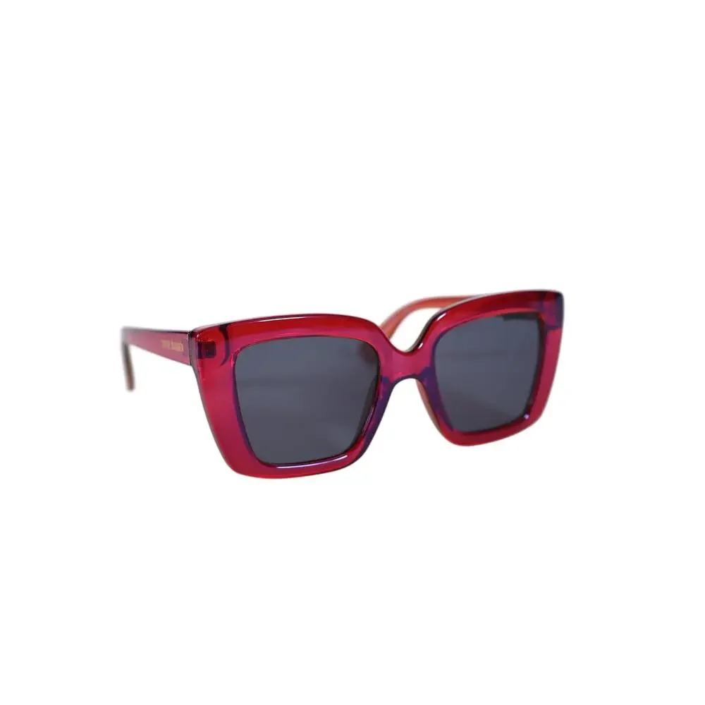 Steve Madden MAIA Oversized Square Sunglasses–Iridescent Purple Magenta/Red-NWT